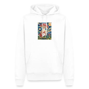 Musicien champignon dans un design de nuit de rêve - Sweat à capuche Premium bio Homme - blanc - Devant - Nico (187cm)
