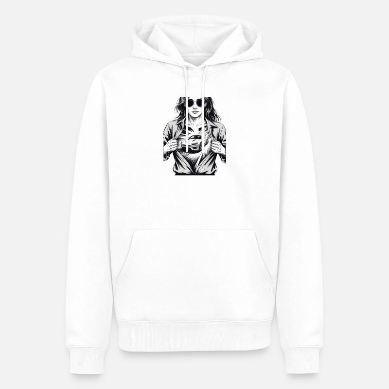 Conception de voiture de course - Sweat à capuche Premium bio Homme - blanc