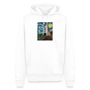 Guépard Léopard Style Van Gogh Étoilé - Sweat à capuche Premium bio Homme - blanc - Devant - Nico (187cm)
