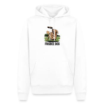 Aventure Frisbee Dog dans le parc avec votre fidèle compagnon - Sweat à capuche Premium bio Homme - blanc - Devant - Nico (187cm)