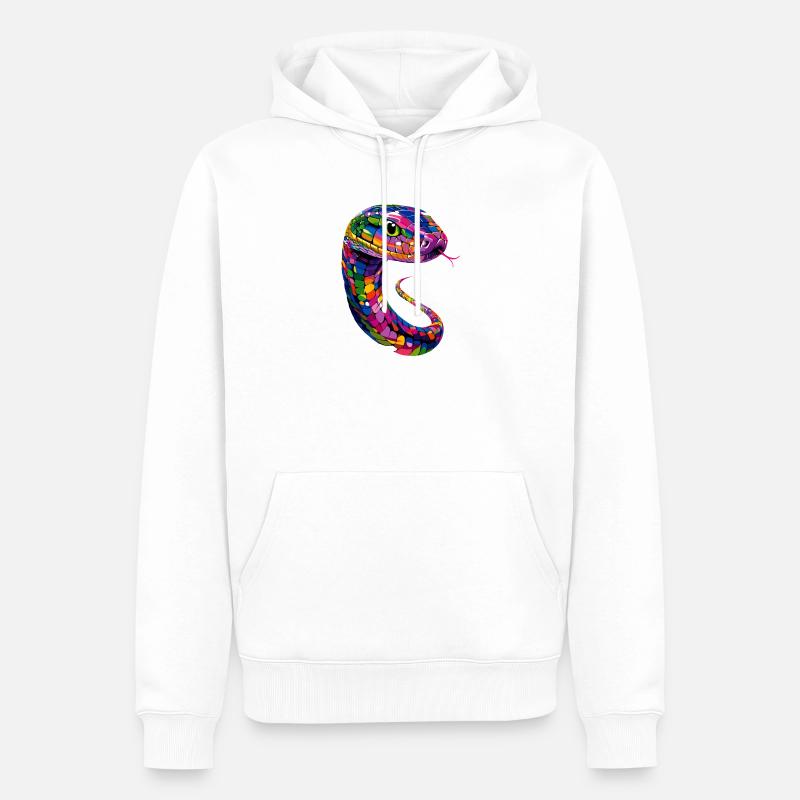 Schlange Python Kobra Klapperschlange Schlangen - Männer Premium Bio Hoodie - Weiß