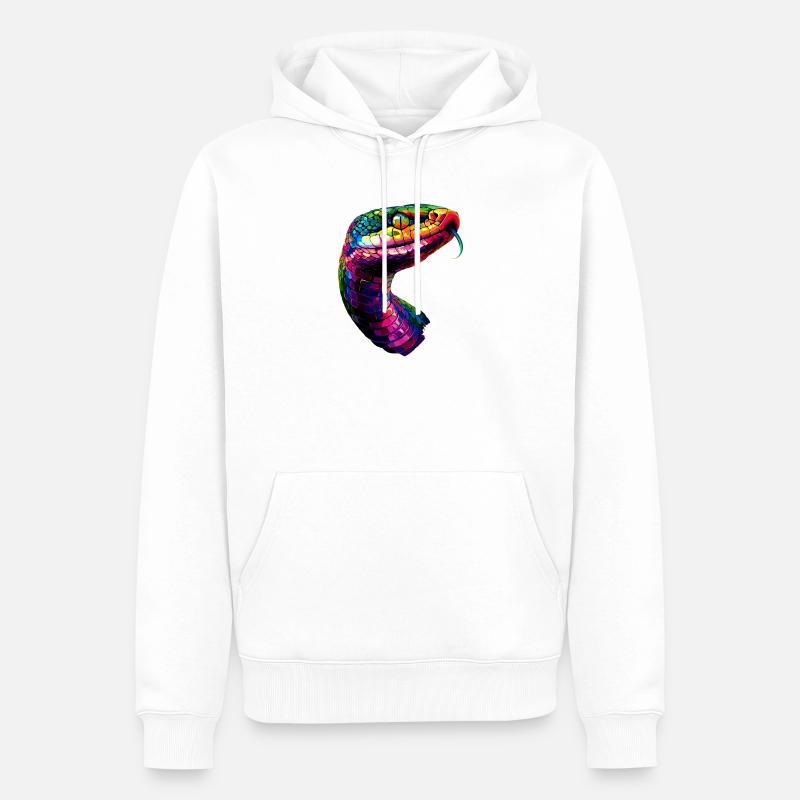 Schlange Python Kobra Klapperschlange Schlangen - Männer Premium Bio Hoodie - Weiß