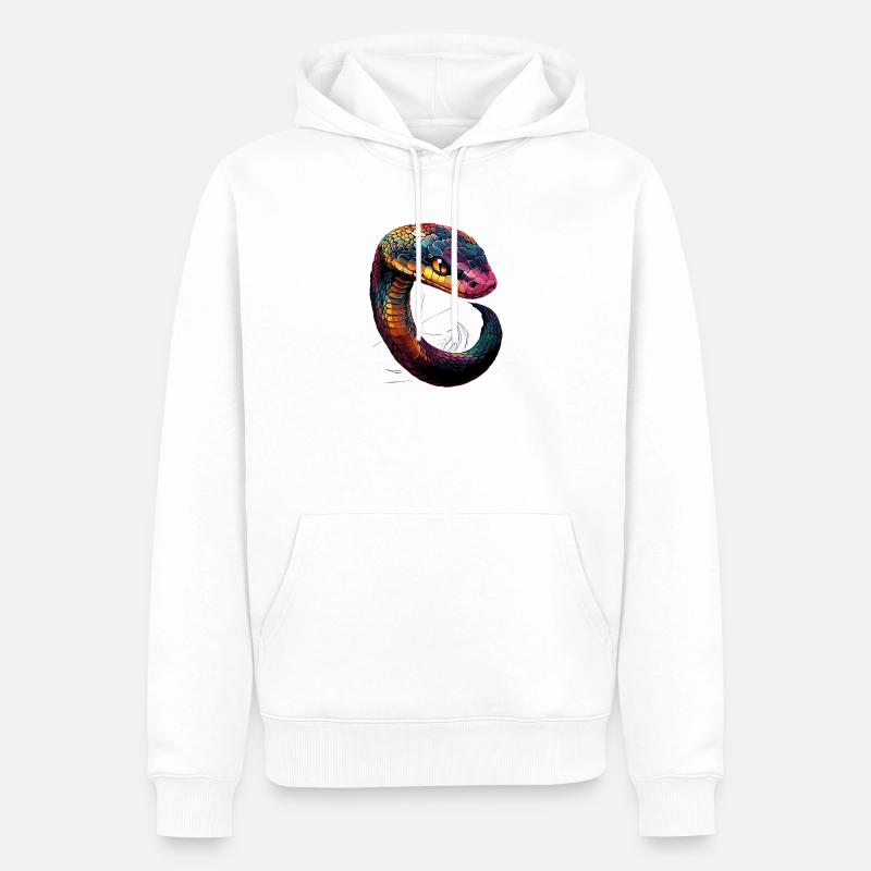 Schlange Python Kobra Klapperschlange Schlangen - Männer Premium Bio Hoodie - Weiß