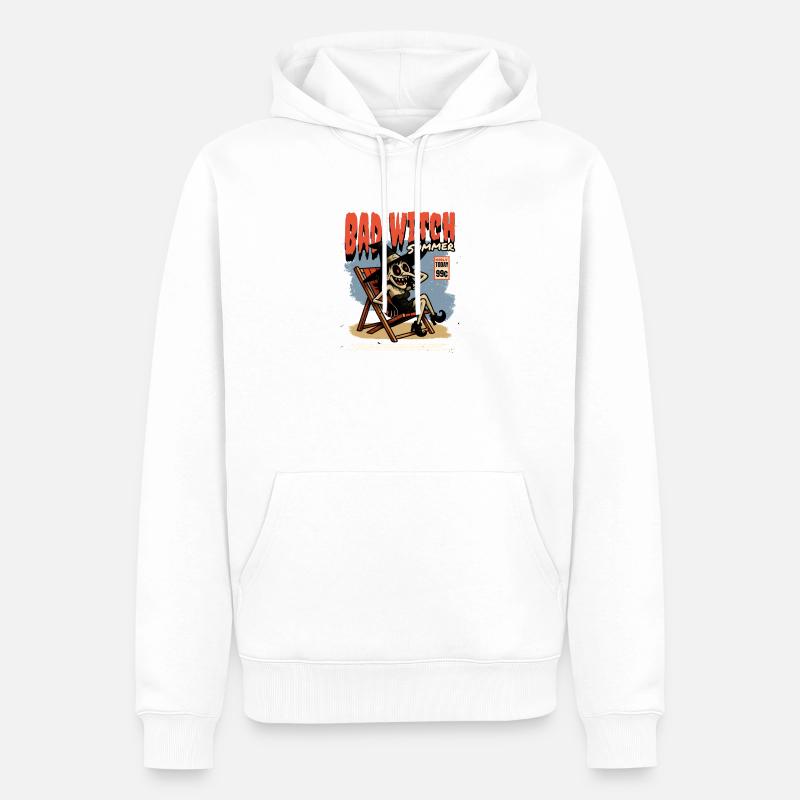Crâne Sorcière dans Vampire d’été - Sweat à capuche Premium bio Homme - blanc