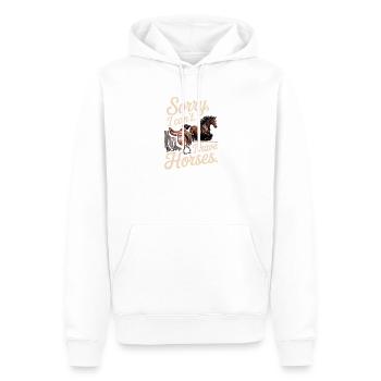  Entschuldigung, Ich Kann Nicht, Ich Habe Pferde - - Männer Premium Bio Hoodie - Weiß - Vorne - Nico (187cm)