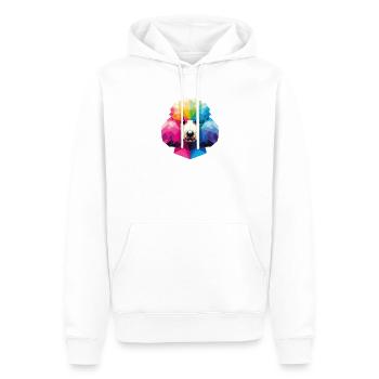 Colorful Geometric Polygonal Style Poodle - Men’s Premium Organic Hoodie - white - Front - Nico (187cm)