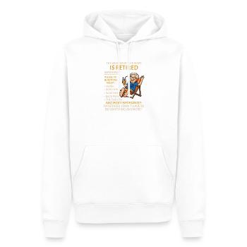 Retirement for Men women – Retired Rente - Männer Premium Bio Hoodie - Weiß - Vorne - Nico (187cm)