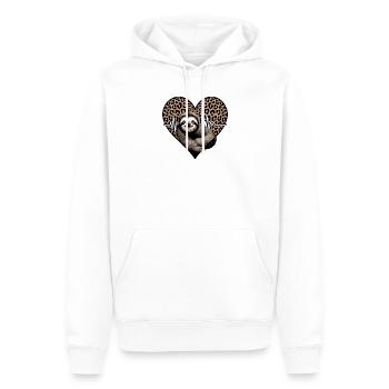 Décontracté paresseux coeur motif léopard - Sweat à capuche Premium bio Homme - blanc - Devant - Nico (187cm)