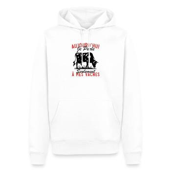Today I only talk to my cows - Men’s Premium Organic Hoodie - white - Front - Nico (187cm)