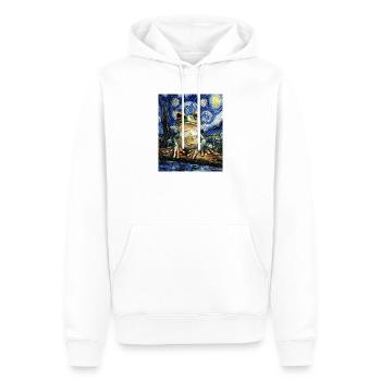 Frosch Frösche Van Gogh Style Starry Night - Männer Premium Bio Hoodie - Weiß - Vorne - Nico (187cm)
