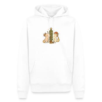 Weihnachts Axolotl – Mit Baum & Geschenken - Männer Premium Bio Hoodie - Weiß - Vorne - Nico (187cm)