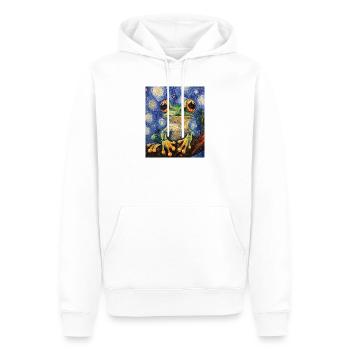 Frosch Frösche Van Gogh Style Starry Night - Männer Premium Bio Hoodie - Weiß - Vorne - Nico (187cm)