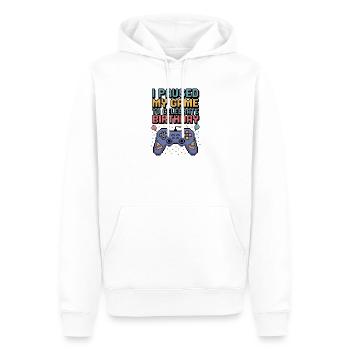 Citation de jeu amusante d’anniversaire gamer - Sweat à capuche Premium bio Homme - blanc - Devant - Nico (187cm)