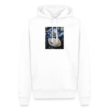 Swan Goose Bird Van Gogh Style Starry Night - Men’s Premium Organic Hoodie - white - Front - Nico (187cm)