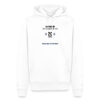 Peintre 20e anniversaire Vingtième anniversaire - Sweat à capuche Premium bio Homme - blanc - Devant - Nico (187cm)