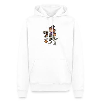 Sorcière Rides Squelette T-Rex Halloween Dinosaure - Sweat à capuche Premium bio Homme - blanc - Devant - Nico (187cm)