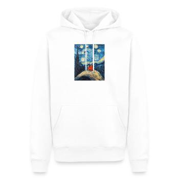 Coccinelle Van Gogh Style Nuit étoilée - Sweat à capuche Premium bio Homme - blanc - Devant - Nico (187cm)