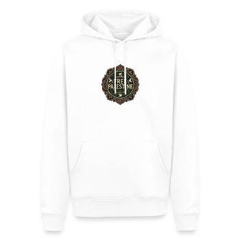 Free Palestine Mandala Symbol - Sweat à capuche Premium bio Homme - blanc - Devant - Nico (187cm)