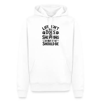 Einkaufen Spruch Hunde Lustiges Shopping Geschenk - Männer Premium Bio Hoodie - Weiß - Vorne - Nico (187cm)