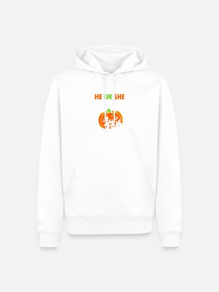 Gender Reveal Halloween Werdende Mutter - Männer Premium Bio Hoodie - Weiß