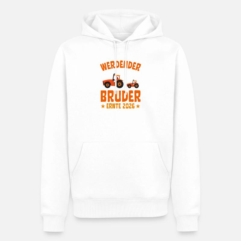 Werdender BRUDER Ernte 2026 Traktor - Männer Premium Bio Hoodie - Weiß
