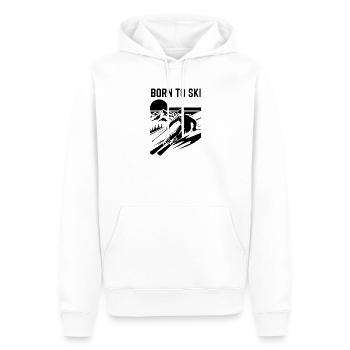 Skifahren Born To Ski Zitat - Männer Premium Bio Hoodie - Weiß - Vorne - Nico (187cm)