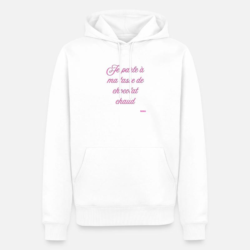 Pink Script Becher mit heißer Schokolade - Männer Premium Bio Hoodie - Weiß