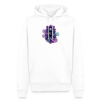 Chat magique - Chat magique avec un œil qui voit tout - Sweat à capuche Premium bio Homme - blanc - Devant - Nico (187cm)
