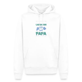 Papa chien labrador - Sweat à capuche Premium bio Homme - blanc - Devant - Nico (187cm)