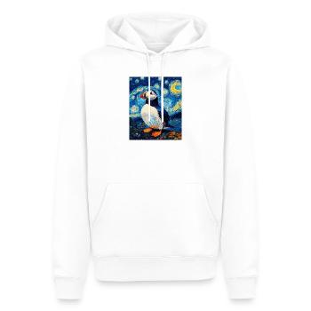 Papageientaucher Vogel Van Gogh Style Starry Night - Männer Premium Bio Hoodie - Weiß - Vorne - Nico (187cm)