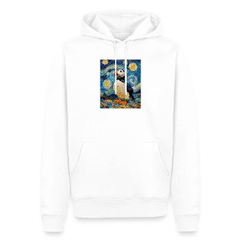 Papageientaucher Vogel Van Gogh Style Starry Night - Männer Premium Bio Hoodie - Weiß - Vorne - Nico (187cm)