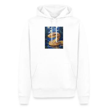 Serpent Python Style Van Gogh Nuit étoilée - Sweat à capuche Premium bio Homme - blanc - Devant - Nico (187cm)
