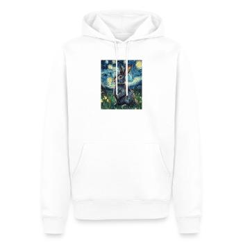 Lapin Lapin Lapin Van Gogh Style Nuit étoilée - Sweat à capuche Premium bio Homme - blanc - Devant - Nico (187cm)