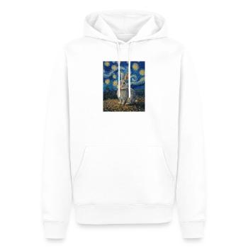 Lapin Lapin Lapin Van Gogh Style Nuit étoilée - Sweat à capuche Premium bio Homme - blanc - Devant - Nico (187cm)