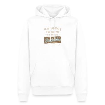 Ich sammle Probleme wie andere Briefmarken - Männer Premium Bio Hoodie - Weiß - Vorne - Nico (187cm)