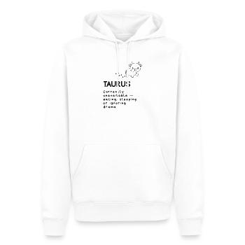 Niedlicher Stier Cartoon – Nickerchenmodus aktiviert - Männer Premium Bio Hoodie - Weiß - Vorne - Nico (187cm)