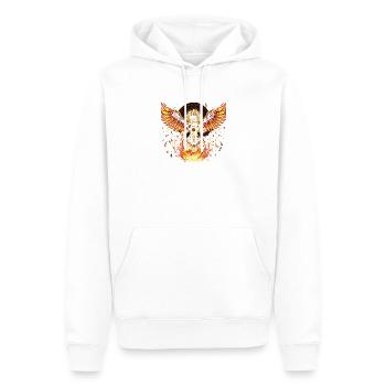 Phönixkrieger mit Flammenflügeln Azteken - Männer Premium Bio Hoodie - Weiß - Vorne - Nico (187cm)
