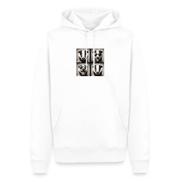 Collage de lunettes de soleil blaireau - Sweat à capuche Premium bio Homme - blanc - Devant - Nico (187cm)