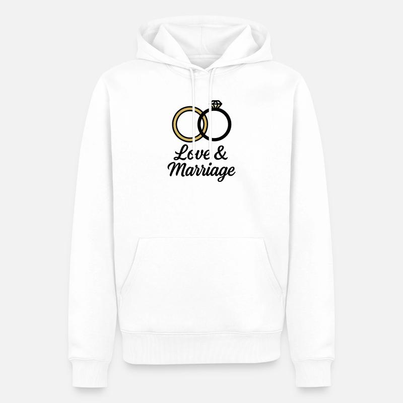 Liebe & Ehe Trauringe - Liebe & Ehe - Männer Premium Bio Hoodie - Weiß
