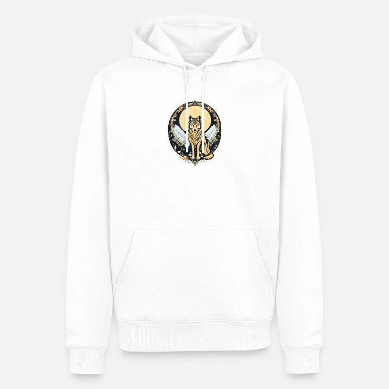 Boho Wolf - Männer Premium Bio Hoodie - Weiß