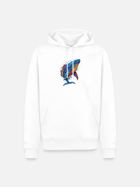 Blauwal Wal Blauwale Walgesang Taucher Ozean Wale - Männer Premium Bio Hoodie - Weiß