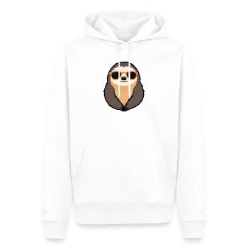 Paresseux avec lunettes de soleil Retro Vibe - Sweat à capuche Premium bio Homme - blanc - Devant - Nico (187cm)