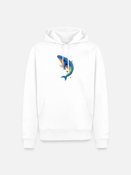 Blauwal Wal Blauwale Walgesang Taucher Ozean Wale - Männer Premium Bio Hoodie - Weiß