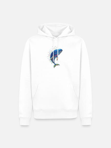 Blauwal Wal Blauwale Walgesang Taucher Ozean Wale - Männer Premium Bio Hoodie - Weiß