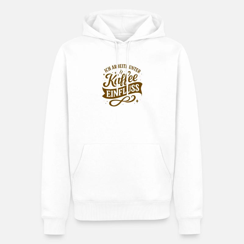Je travaille sous l’influence du café - Sweat à capuche Premium bio Homme - blanc