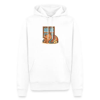 Le capybara se blottit en hiver - Sweat à capuche Premium bio Homme - blanc - Devant - Nico (187cm)