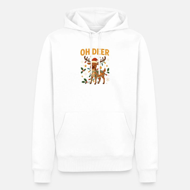 Conception de Noël de renne mignon - Sweat à capuche Premium bio Homme - blanc