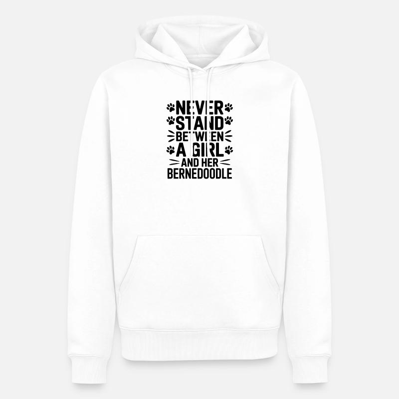 Bernedoodle Spruch Mädchen Bernedoodle Geschenk - Männer Premium Bio Hoodie - Weiß