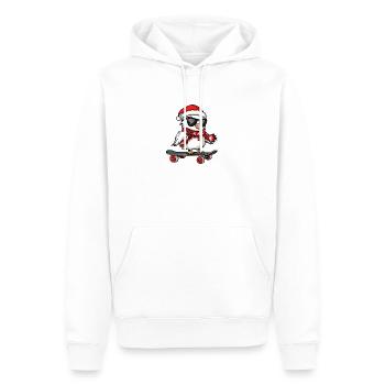 Colombe oiseau Noël drôle - Sweat à capuche Premium bio Homme - blanc - Devant - Nico (187cm)