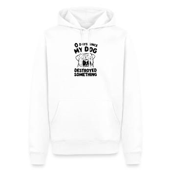 0 Days Since My Dog Destroyed Something Fun - Männer Premium Bio Hoodie - Weiß - Vorne - Nico (187cm)